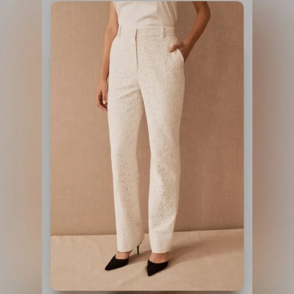 BHLDN by Anthropologie Ivory Lace Burton Suit Pants Size 4